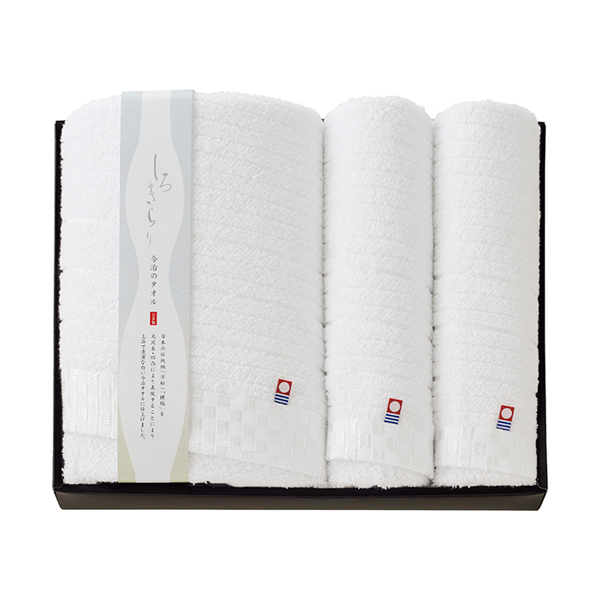 しろきらり バスタオル1P・フェイスタオル2P