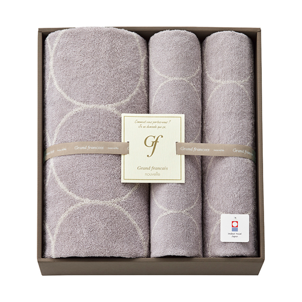 グランフランセヌーベル タオルセット（グレージュ）