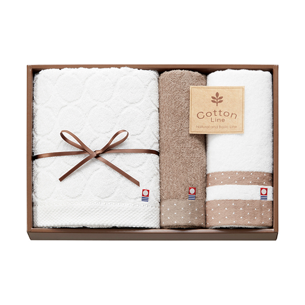 コットンライン コンパクトバスタオル1P・フェイスタオル1P・ハンドタオル1P