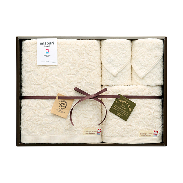 グリーンモード エコマーク今治 バスタオル1P・フェイスタオル1P・ウォッシュタオル2P