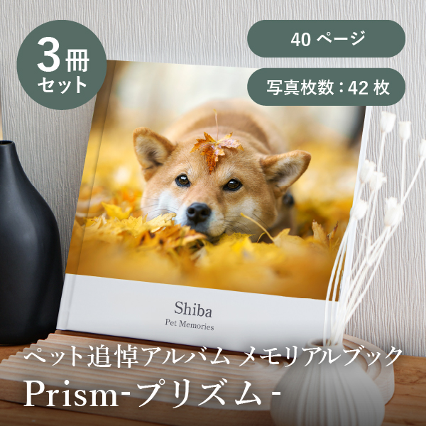 ペット追悼アルバム メモリアルブック│「Prism-プリズム-」40ページ 3冊セット 送料無料