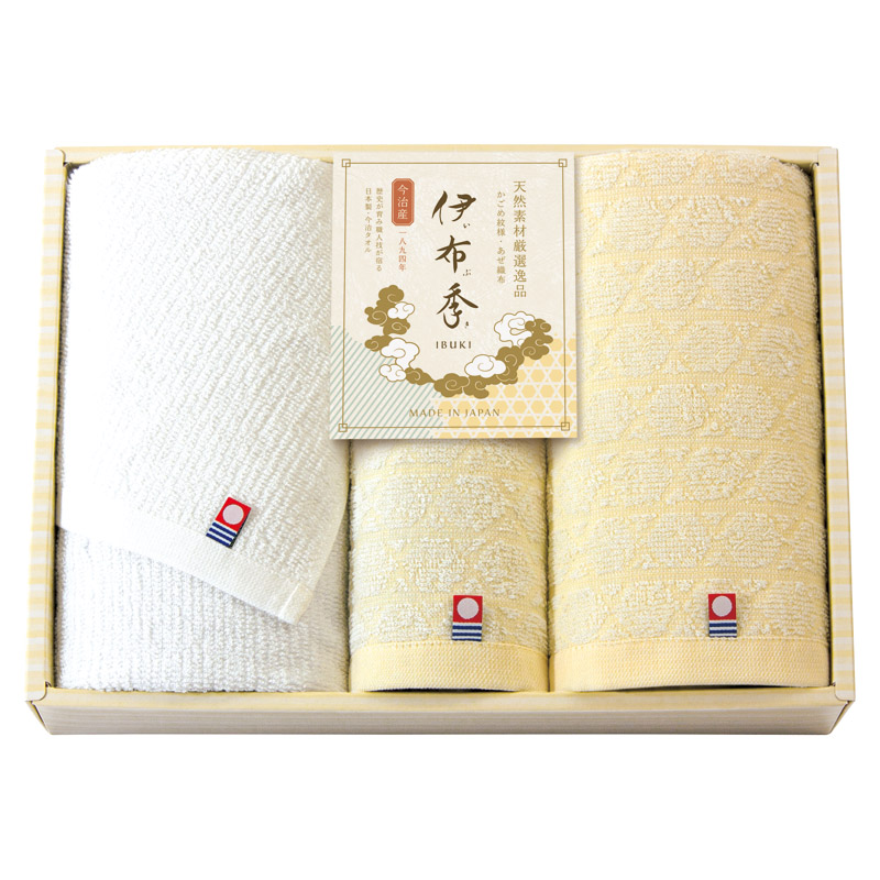 【27%OFF】今治 伊布季 〈IBUKI〉 フェイスタオル2P・ハンドタオル1P