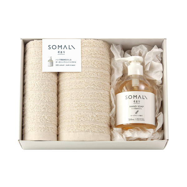 【34%OFF】そまり ハンド用液体石けんとフェイスタオル1P・ハンドタオル1P