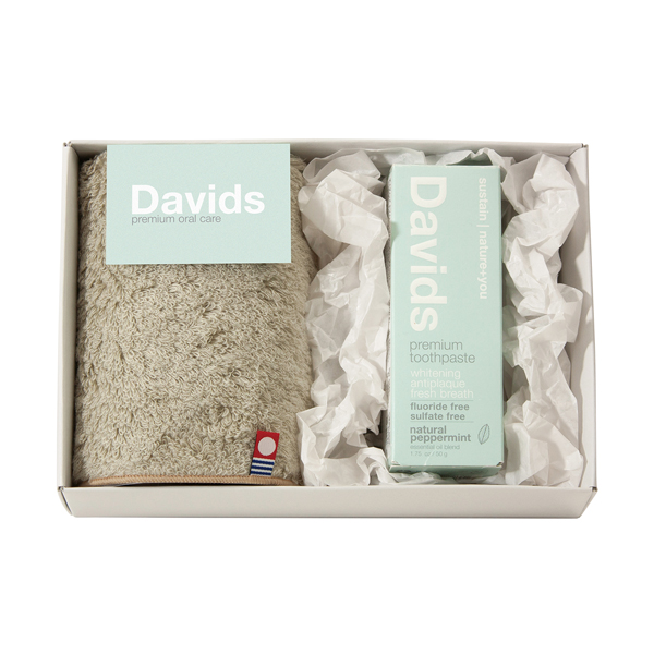 【17%OFF】Davids〈ペパーミント〉 歯磨き粉とタオルハンカチ1P